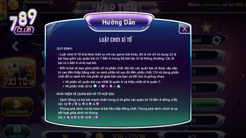 Cách chơi xì tố 789club đơn giản, dễ chơi, dễ thắng game