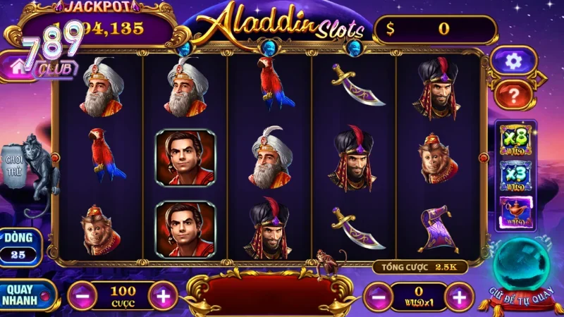 Nổ hũ đổi tiền thật Aladdin slots mang đến cơ hội trúng thưởng cao